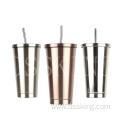 Gradient stainless steel straw cup